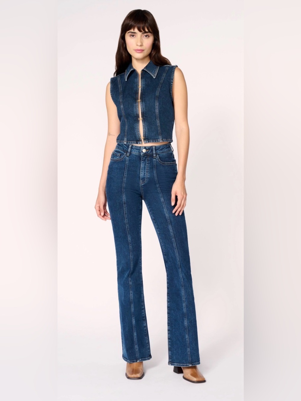 Warp + Weft Dark Blue Flare Jeans: Mia Prescott - NWT